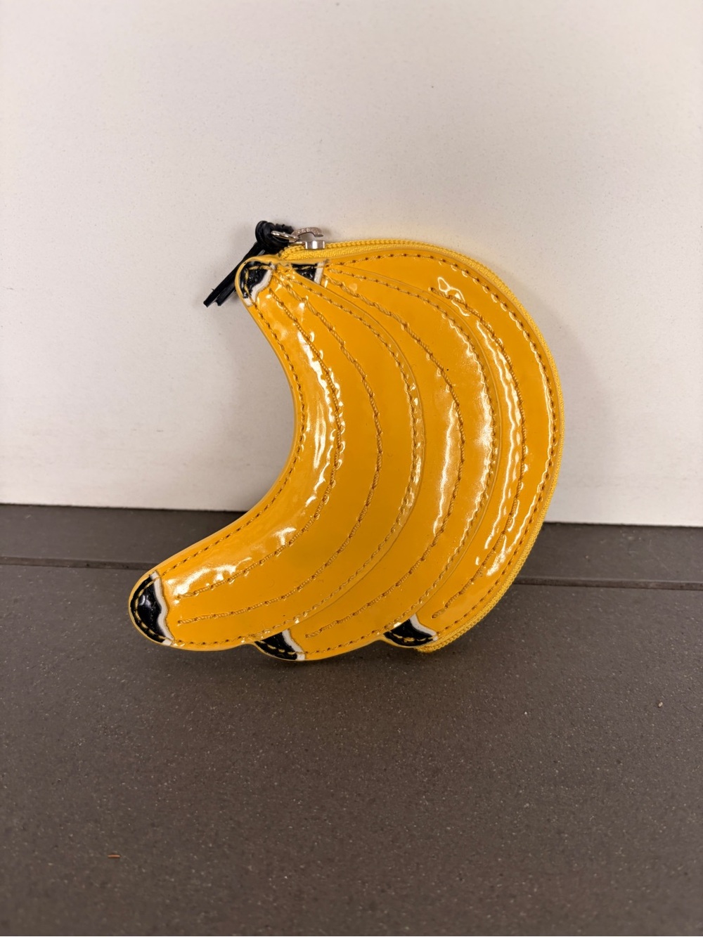 Coach Yellow Banana Coin Pouch with Black Trim